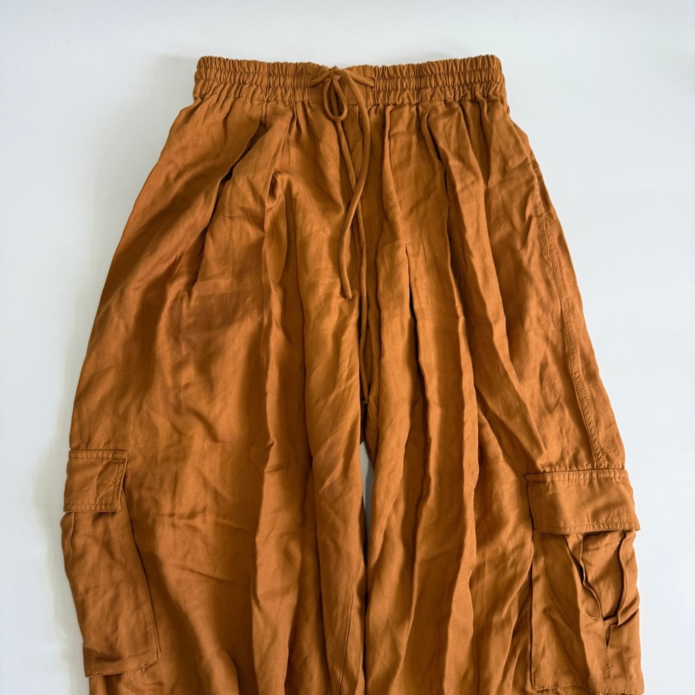 Free People Womens Rust Brown Lyocell Cargo Jogger Pants OB1722209 Size L - Picture 2 of 10